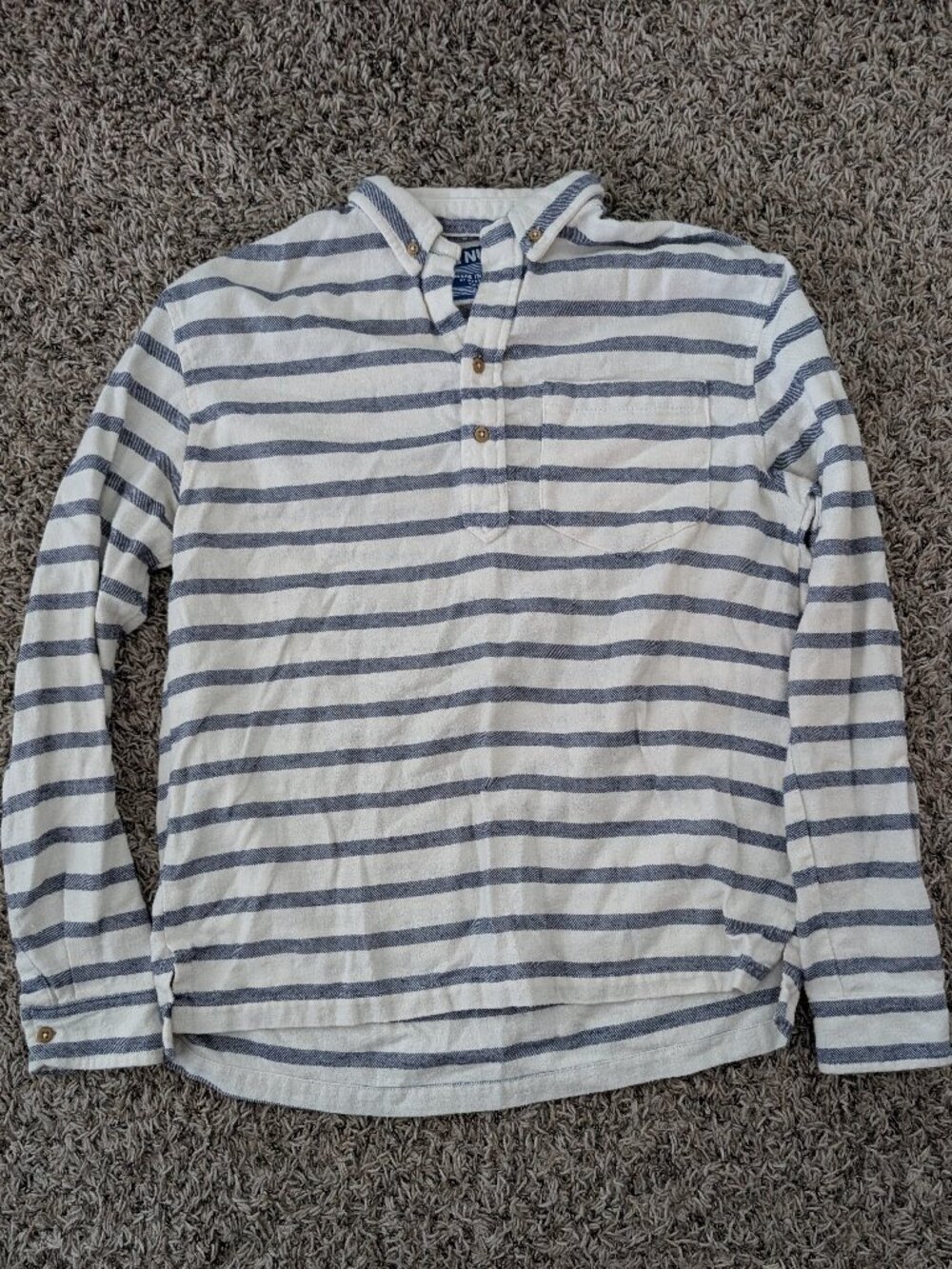 Chubbies Men's Nutter White/Blue Striped Popover - Medium